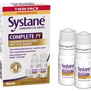 Systane COMPLETE PF Multi-Dose Preservative Free Dry Eye Drops 20ml(Pack of 2 – 10mL bottles)