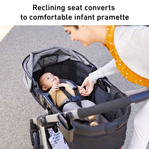 Graco Modes Pramette Stroller, Baby Stroller with True Pram Mode, Reversible Seat, One Hand Fold, Extra Storage, Child Tray, Pierce