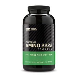 optimum nutrition superior amino 2222 tablets, complete essential amino acids, eaas, 320 count