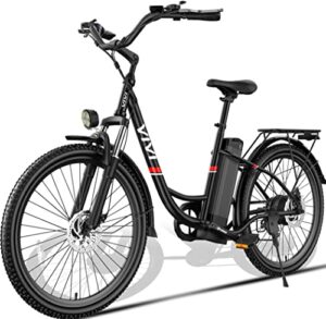 vivi electric bike, 26/20 inch electric bicycle for adults, 500w e-bike with 48v removable battery, shimano 7 speed electric commuter cruiser bike 20mph & 50 mile adult electric bikes city women
