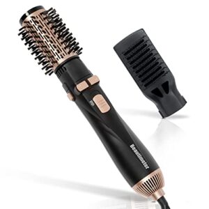 beautimeter 1200w hot air spin brush kit, 3 in 1 hair dryer and styler, negative ionic hair care, black & gold