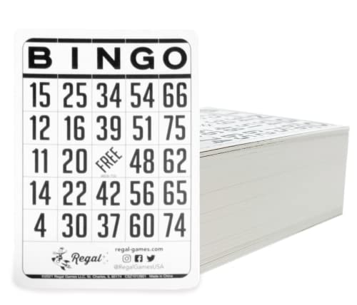 Regal Games - Classic Bingo Cards - 200 Count - 6.125” x 4.17” Cardstock - White