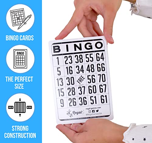 Regal Games - Classic Bingo Cards - 200 Count - 6.125” x 4.17” Cardstock - White