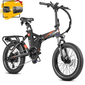 eahora azarias folding electric bike for adults,750w 18ah electric bike for adults 20″ adult electric bicycle with full suspension,3a fast charger,shimano 7-speed,long range