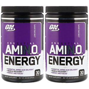 optimum nutrition, (2 pack) essential amin.o. energy, concord grape, 9.5 oz (270 g)