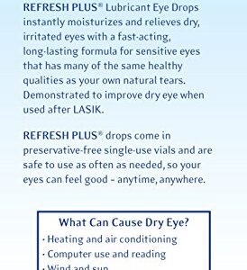 Refresh Plus Lubricant Eye Drops, Preservative-Free, 0.01 Fl Oz Single-Use Containers, 50 Count, Packaging May Vary