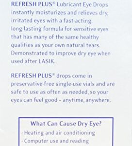 Refresh Plus Lubricant Eye Drops, Preservative-Free, 0.01 Fl Oz Single-Use Containers, 50 Count, Packaging May Vary