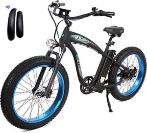 ecotric electric bike 26″ fat tire 750w electric bicycles 48v 13ah removable large battery beach snow mountain e-bike for adults ul certified with dual shock absorber & shimano 7-speed