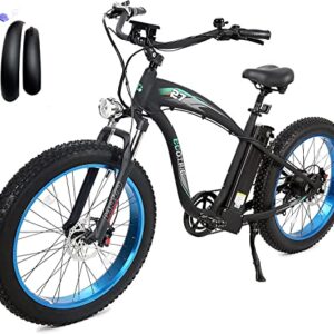 ECOTRIC Electric Bike 26" Fat Tire 750W Electric Bicycles 48V 13AH Removable Large Battery Beach Snow Mountain E-Bike for Adults UL Certified with Dual Shock Absorber & Shimano 7-Speed