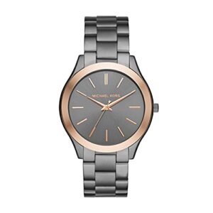 michael kors men’s analog-quartz watch with stainless-steel strap, grey, 22 (model: mk8576)