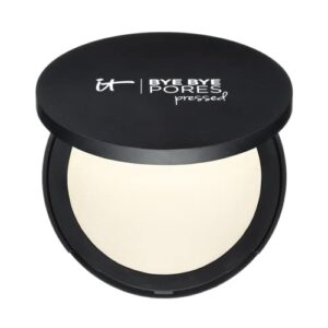 it cosmetics bye bye pores pressed finishing powder – universal translucent shade – contains anti-aging peptides, hydrolyzed collagen & antioxidants – 0.31 oz