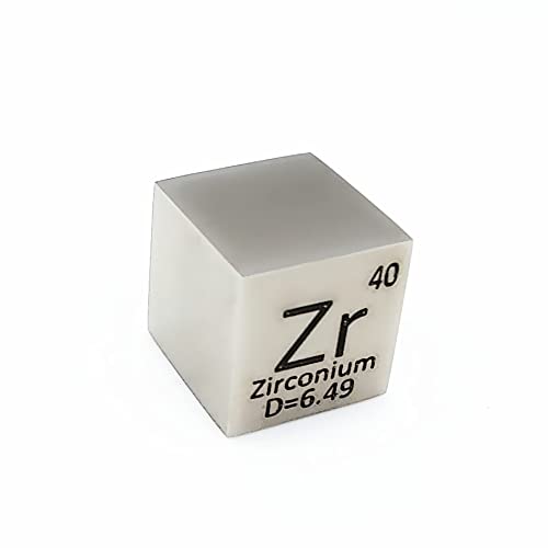 HMME Polished Tungsten Cube 10mm 99.95 percent Metal Cubes for Element Collections Lab Experiment Material Hobbies Simple Substance Block Display DIY (Zirconium)