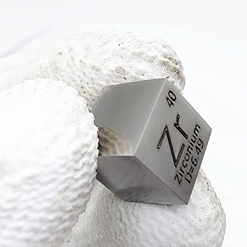 HMME Polished Tungsten Cube 10mm 99.95 percent Metal Cubes for Element Collections Lab Experiment Material Hobbies Simple Substance Block Display DIY (Zirconium)