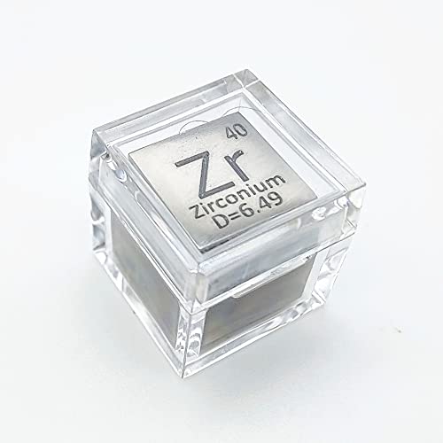 HMME Polished Tungsten Cube 10mm 99.95 percent Metal Cubes for Element Collections Lab Experiment Material Hobbies Simple Substance Block Display DIY (Zirconium)