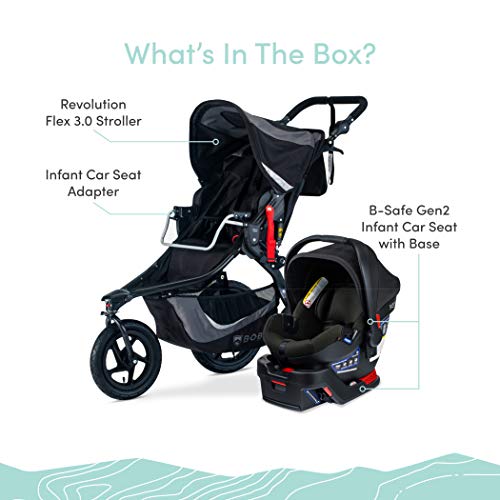 BOB Revolution Flex 3.0 Travel System with B-Safe Gen2 Infant Car Seat Graphite Black