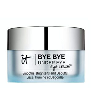 it cosmetics bye bye under eye eye cream – hydrating, quick-absorbing formula – smooths the look of fine lines & wrinkles, visibly brightens dark circles – with hyaluronic acid – 0.5 fl oz