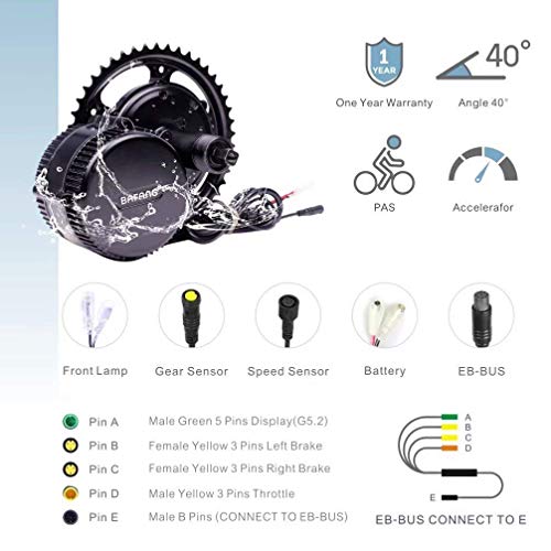 BAFANG Electric Bike Conversion Ebike Motor Kit Mid Drive BBS02B 500W 750W BBSHD BBS03 1000W 8FUN E-Bike Components Electric Bicycle Central Engine with Optional Display