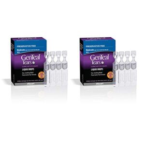 alcon genteal tears lubricant eye drops, moderate liquid drops, 36 sterile, single-use vials, 0.9-ml each – 2 pack