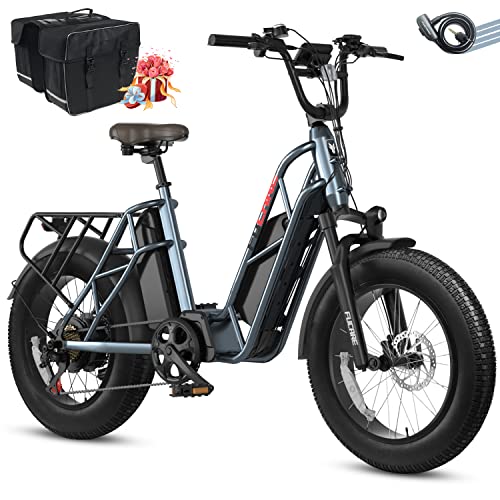 Fucare Gemini/Gemini X 750W Electric Bike for Adults 31MPH Max Speed 48V 30Ah/20.8Ah Dual Lithium Battery 20Inch 4.0" All-Terrain Fat Tire Commute E-Bike with 5.3" LCD Display Bicycles