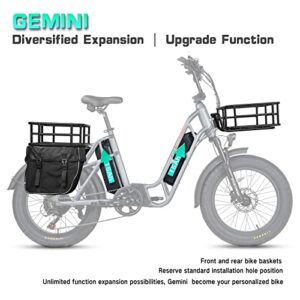 Fucare Gemini/Gemini X 750W Electric Bike for Adults 31MPH Max Speed 48V 30Ah/20.8Ah Dual Lithium Battery 20Inch 4.0" All-Terrain Fat Tire Commute E-Bike with 5.3" LCD Display Bicycles