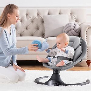 Baby Swing for Infants | Electric Bouncer for Babies,Portable Swing for Baby Boy Girl,Remote Control Indoor Baby Rocker with 5 Sway Speeds,3 Seat Positions,10 Music and Bluetooth