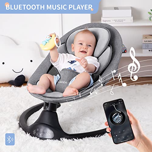 Baby Swing for Infants | Electric Bouncer for Babies,Portable Swing for Baby Boy Girl,Remote Control Indoor Baby Rocker with 5 Sway Speeds,3 Seat Positions,10 Music and Bluetooth