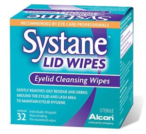 systane lid wipes – eyelid cleansing wipes – sterile, count of 32