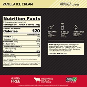 Optimum Nutrition 100% Whey Gold Standard, Vanilla Ice Cream, 2 Pound