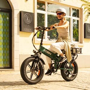 GOSEN Folding Electric Bike 750W Q3-Plus Fat Tire 20" x 4.0 Electric Bicycle for Adult- 48V 12Ah Battery- Shimano 7-Speed Commuter City E-Bike with Seat Suspension- Hydraulic Brake- UL Certified