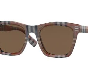 BURBERRY Cooper BE4348 396673 52MM Brown Check/Dark Brown Square Sunglasses for Men + BUNDLE With Designer iWear Complimentary Eyewear Kit