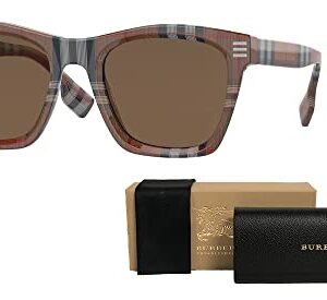 BURBERRY Cooper BE4348 396673 52MM Brown Check/Dark Brown Square Sunglasses for Men + BUNDLE With Designer iWear Complimentary Eyewear Kit