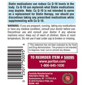 Puritan's Pride QSORB CoQ10 200 mg, Supports Heart Health (2 Pack of 240 softgels) 240 Count(Packaging may vary)