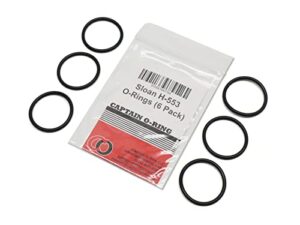 captain o-ring replacement h-553/5308696 / p6000-c31 / a912809-0070a orings for zurn, sloan, royal/regal, american standard flushometer valve tailpiece (6 pack)