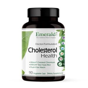 emerald labs cholesterol health – featuring coq10, flush-free niacin, ryr-va, and garlic for heart and circulatory support – 90 vegetable capsules