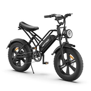 happyrun electric bike for adults tank 20″ fat tire with 1500w motor ebike 48v 18ah removable battery 30mph & 68 miles long range off road snow beach mountain electric bicycle