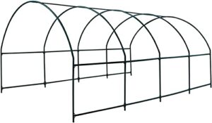 benefit-usa multi-size large garden support arch frame climbing plant arch arbor for flowers/fruits/vegetables (19.7’x9.8’x7′), green
