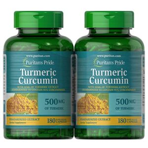 puritan’s pride turmeric curcumin 500 mg contains antioxidants, 180 count (pack of 2), total 360 count