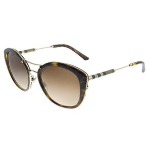 burberry be 4251q 300213 dark havana plastic round sunglasses brown gradient lens