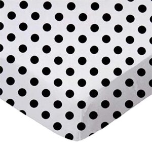 sheetworld baby fitted bassinet sheet fits nuna mixx 12 x 29 inches, 100% cotton woven sheet, unisex boy girl, black polka dots, made in usa