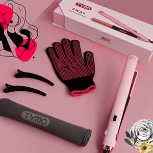 TYMO Flat Iron Hair Straightener and Curler 2 in 1 with 10s Fast Heating, 1 Inch Professional Titanium Straightening Curling Iron with 32 Adjustable Temp and Automatic Shut Off