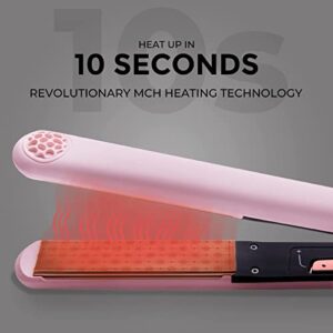 TYMO Flat Iron Hair Straightener and Curler 2 in 1 with 10s Fast Heating, 1 Inch Professional Titanium Straightening Curling Iron with 32 Adjustable Temp and Automatic Shut Off