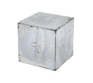 density cube, iron (fe) with element stamp – 0.8 inch (20mm) sides – for density investigation, specific gravity & specific heat activities – eisco labs