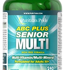 Puritans Pride Abc Plus Senior Multivitamin Multi-mineral Formula Caplets, 240 Count