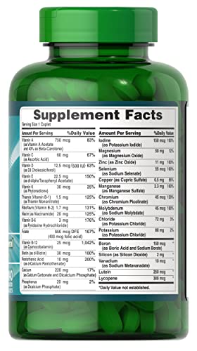 Puritans Pride Abc Plus Senior Multivitamin Multi-mineral Formula Caplets, 240 Count