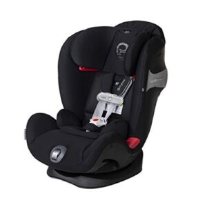 cybex eternis s with sensorsafe, convertible car seat for birth through 120 pounds, up to 10 years of use, chest clip syncs with phone for safety alerts, toddler & infant car seat, lavastone black