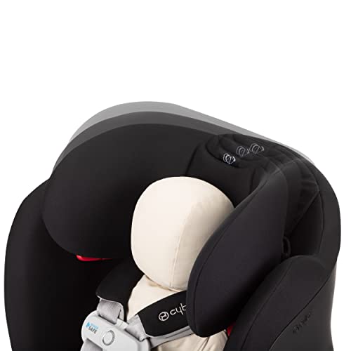 CYBEX Eternis S with SensorSafe, Convertible Car Seat for Birth Through 120 Pounds, Up to 10 Years of Use, Chest Clip Syncs with Phone for Safety Alerts, Toddler & Infant Car Seat, Lavastone Black