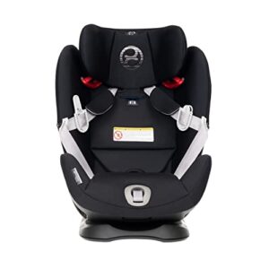 CYBEX Eternis S with SensorSafe, Convertible Car Seat for Birth Through 120 Pounds, Up to 10 Years of Use, Chest Clip Syncs with Phone for Safety Alerts, Toddler & Infant Car Seat, Lavastone Black