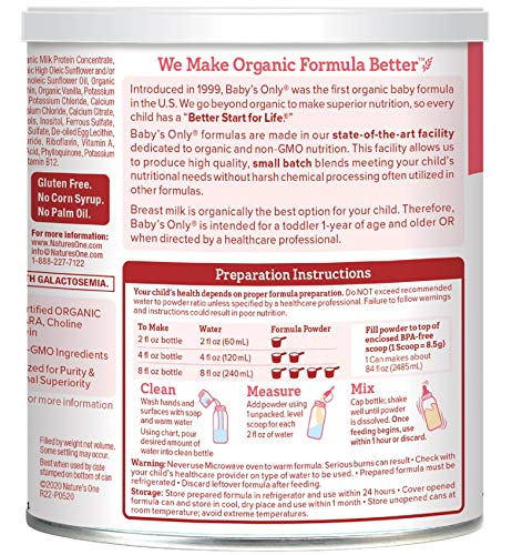 Baby's Only Organic LactoRelief with DHA & ARA Toddler Formula, 12.7 Oz (Pack of 1) | Non GMO | USDA Organic | Clean Label Project Verified | Lactose Sensitivity