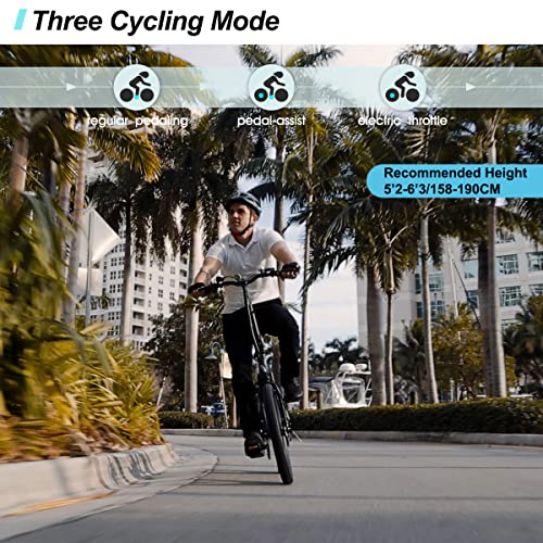 HILAND Electric Bicycle, 700C Electric City Bike, Step-Thru ebike with 36V Lithium Battery and Powerful Motor, Step Through Commuter Ebike with Rack for Woman Man