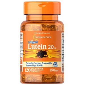 lutein 20 mg with zeaxanthin softgels, supports eye health* 120 count by puritan’s pride